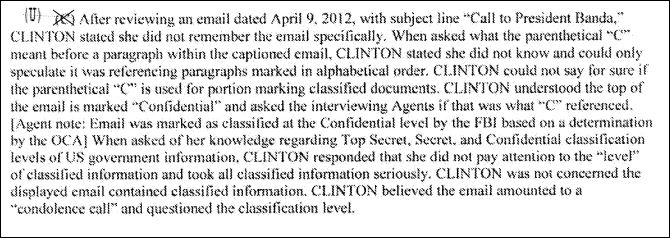 Hillary Clinton did not recall 7